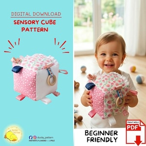 Sensory Baby Block PDF Sewing Pattern: Beginner Cube Toy | Easy DIY Sewing Project