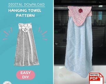 Hanging Towel PDF Sewing| Beginner Friendly DIY Project | Kitchen Towel with Button Digital Sewing Pattern| PDF Sewing Pattern| Easy Diy