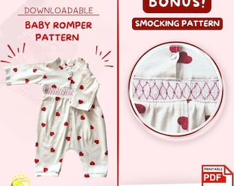 Baby Romper Sewing Pattern| Smocke Platter| Strap Jumpsuit Digital Sewing Pattern| Printable Digital Pattern| PDF Sewing Pattern