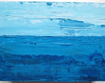 Abstract ocean painting, seascape, blue abstract painting, blue ocean painting, oil painting