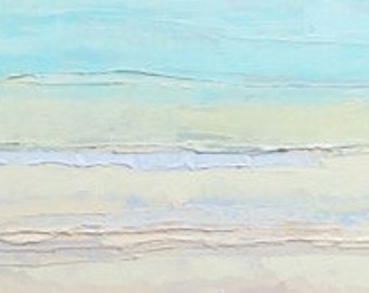 Abstract lanscape oil painting: Seafoam Mist, original oil painting,abstract beach