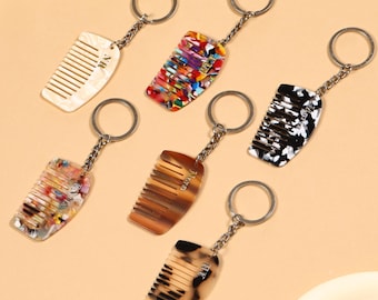 Personalized Creative Keychain Comb, Custom Name Comb Initial Keychain Comb, Bridal Bridesmaid Gift, Bag Decoration Pendant, Acetate Comb
