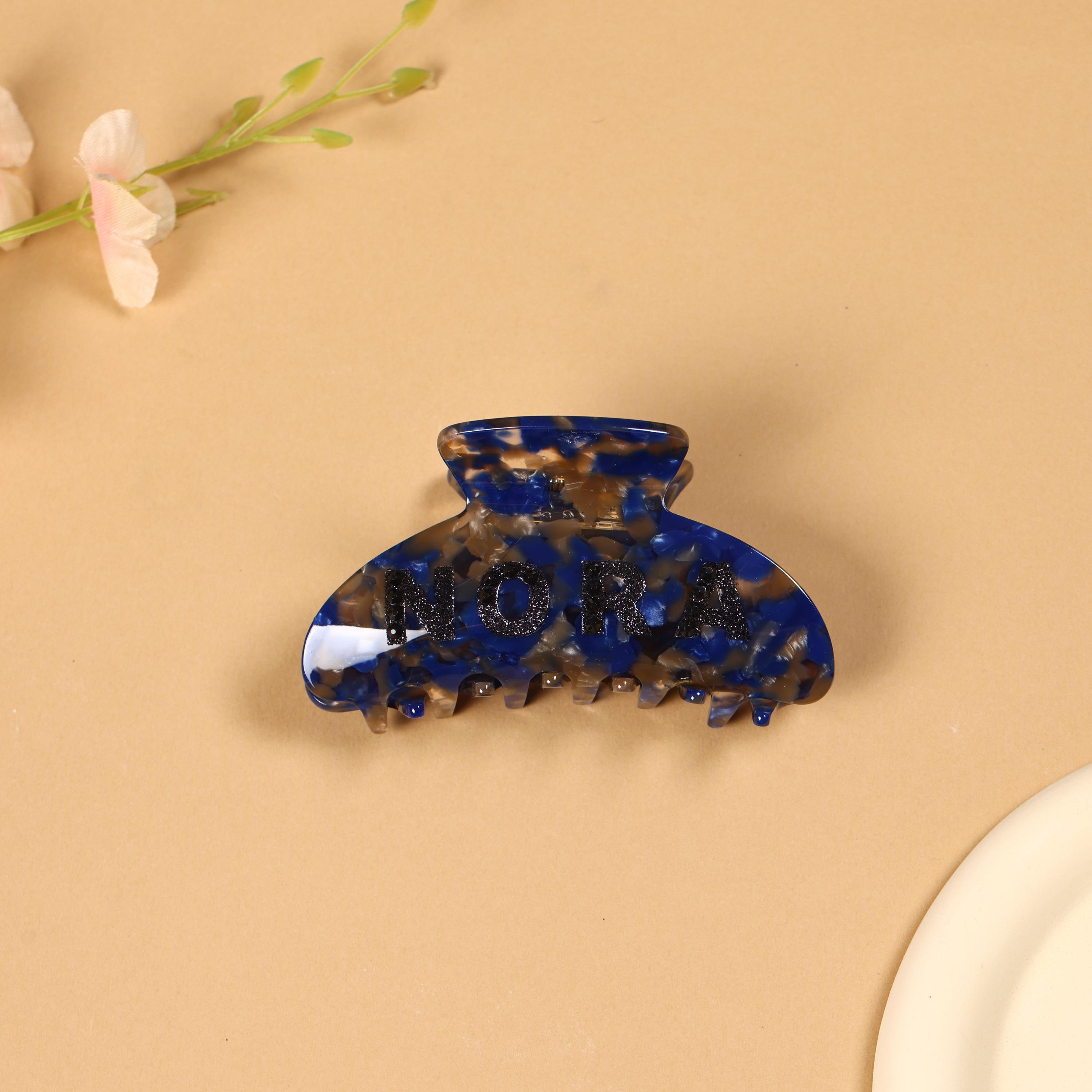 Personalized Initial Acetate Hair Claw, Custom Name 