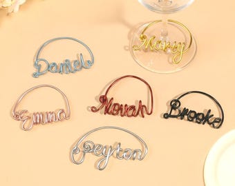 Personalized Name Wine Glass Charms,Wedding Party Decorations,Custom Wine Glass Charms,Wine Glass Markers,Bridesmaid Gifts,Wine Lovers Gifts