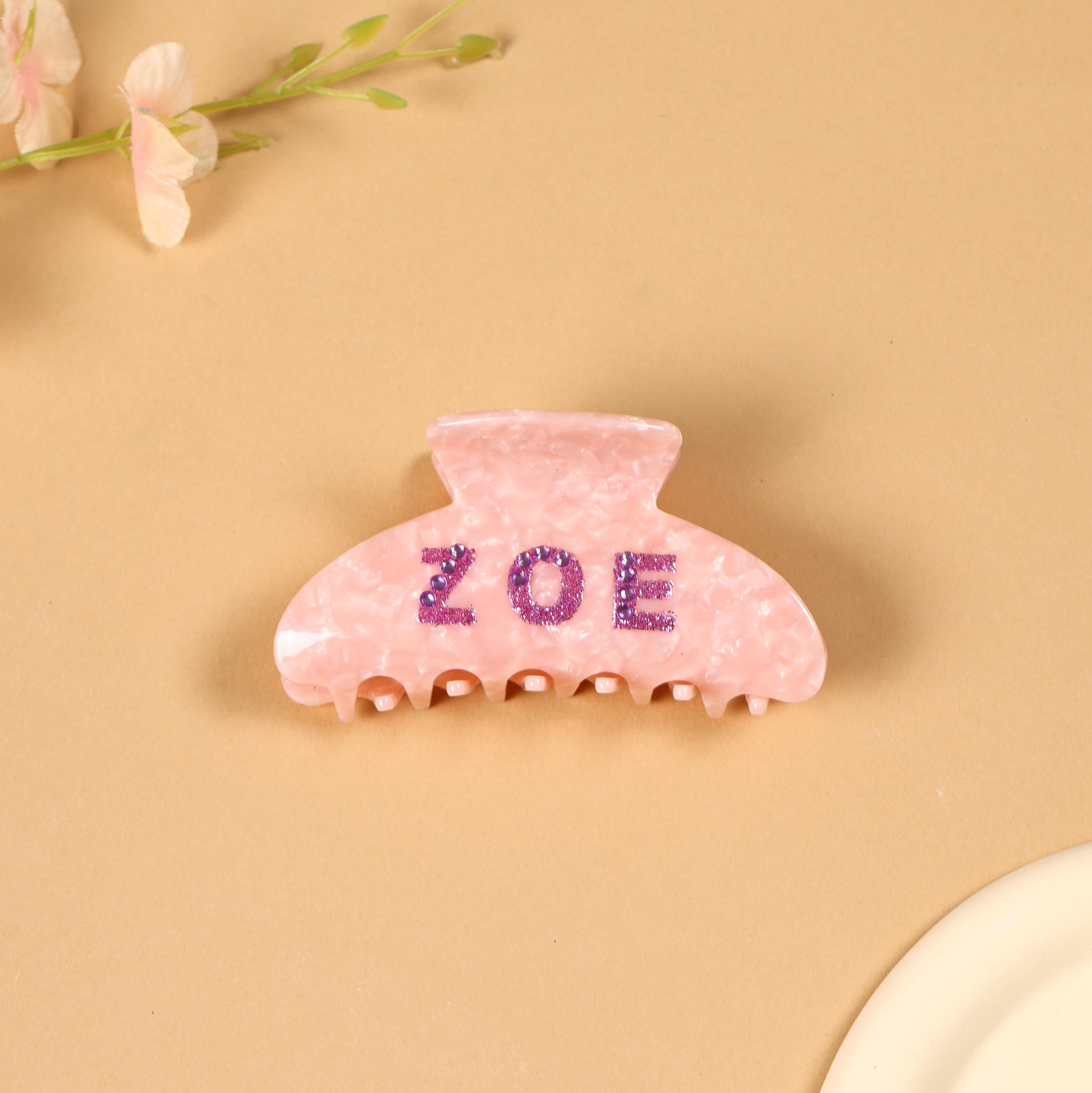 Personalized Initial Acetate Hair Claw, Custom Name 