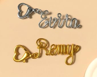 Custom Name Keychains, Personalized Heart-Shaped Keychains, Personalized Bag Charms, Wallet Charms, Custom Diaper Backpack Keychains