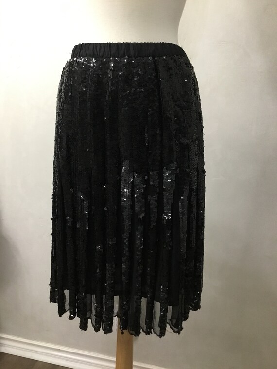 Vintage 60’s Pleated Black Sequin Cocktail Skirt - image 5