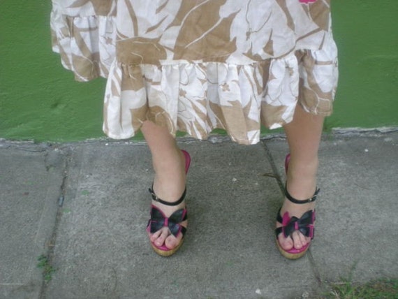 Vintage 80's Skirt Floral Ruffle Hem Hawaiian Ski… - image 4