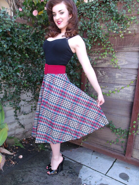 Vintage Plaid Accordion Pleated Skirt. Schoolgirl… - image 4