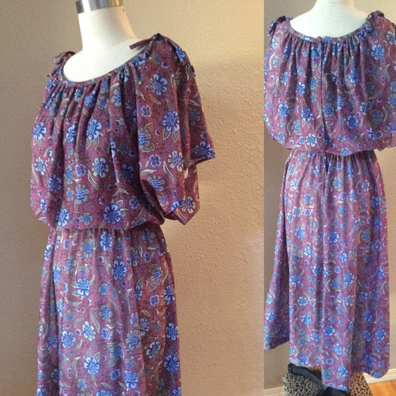 Vintage woman's 70's/80's day dress, bohemian dre… - image 1