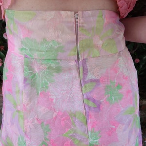 Vintage 50's 60's Maxi Skirt. Floral Spring Full Length Skirt. Cocktail Skirt. image 4