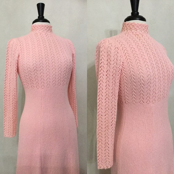 60’s Pink Knit Spring Dress. London Knits size - image 1