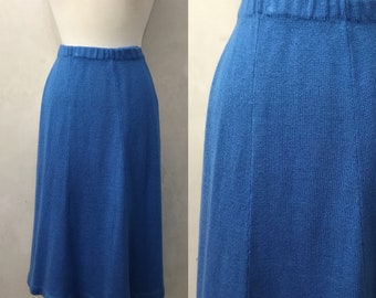 Vintage Blue Knit Fitted Skirt 50’s 60’s Mermaid Skirt M