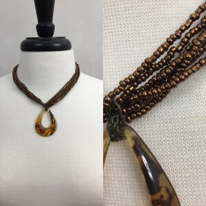 Vintage Bohemiasn Necklace 80’s Teardrop Pendant Necklace