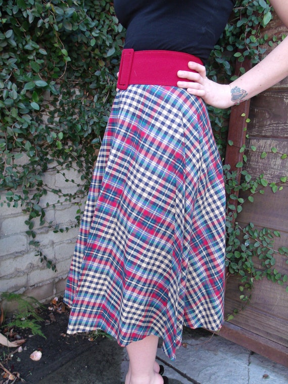 Vintage Plaid Accordion Pleated Skirt. Schoolgirl… - image 5
