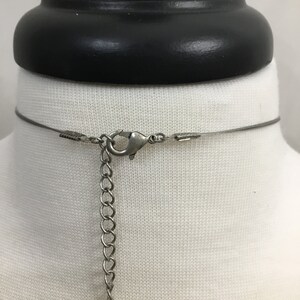 Vintage 80s Silver Black Metal Choker Necklace. image 5