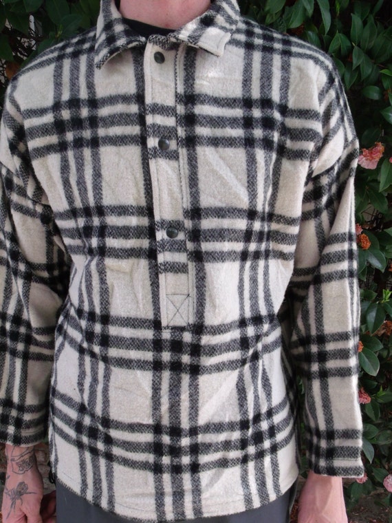 Black and White Mens Plaid Flannel Shirt,L.L.Bean… - image 2