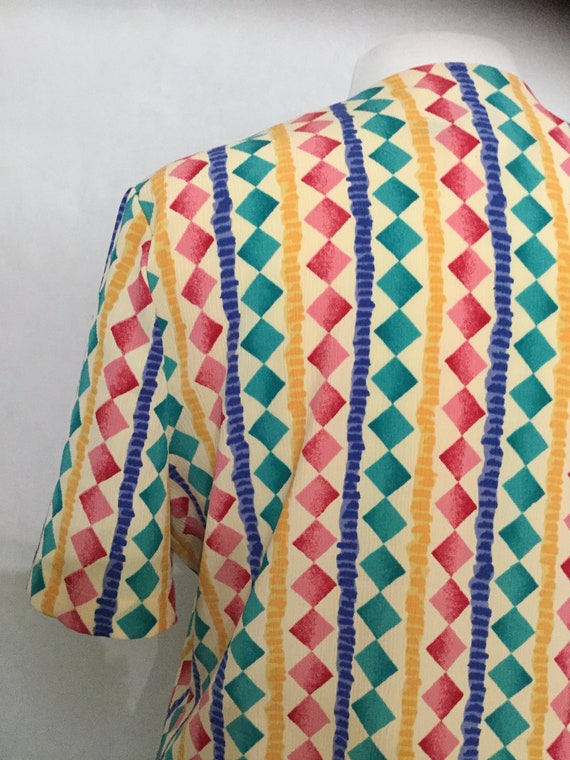 Vintage 80’s Multi Colored Blouse New Wave. - image 6