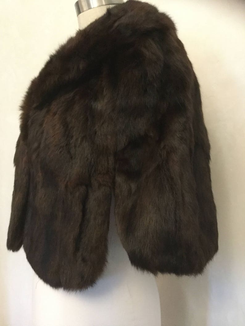 Vintage Fur Wrap. Caplet. Stole. 60's cocktail fur. Pin Up. glamour image 4