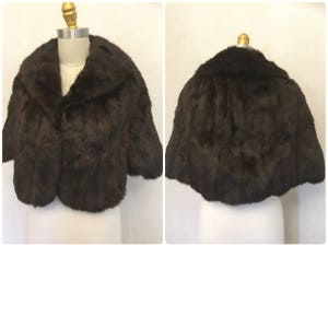 Vintage Fur Wrap. Caplet. Stole. 60's cocktail fur. Pin Up. glamour image 1
