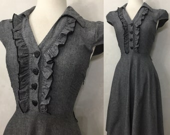 gray vintage dress