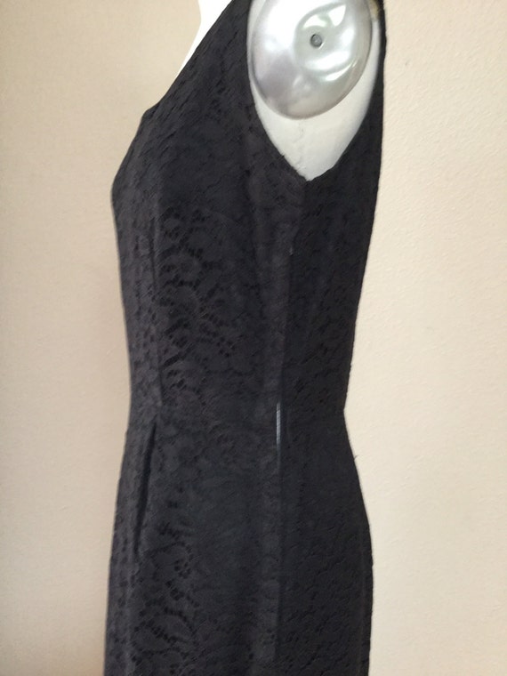 50's  black lace wiggle dress. 50's cocktail dres… - image 3