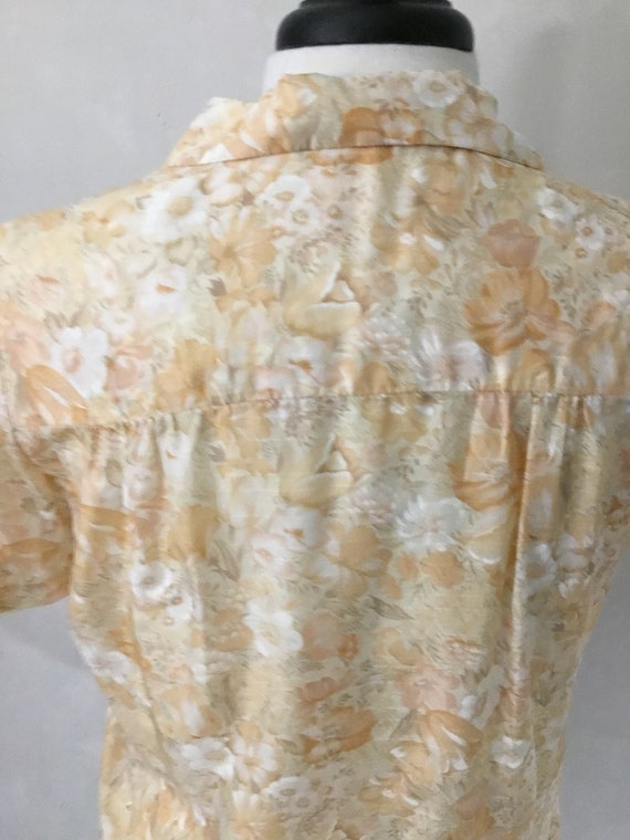 Vintage Harvest Yellow/Beige Floral 60’s blouse - image 6