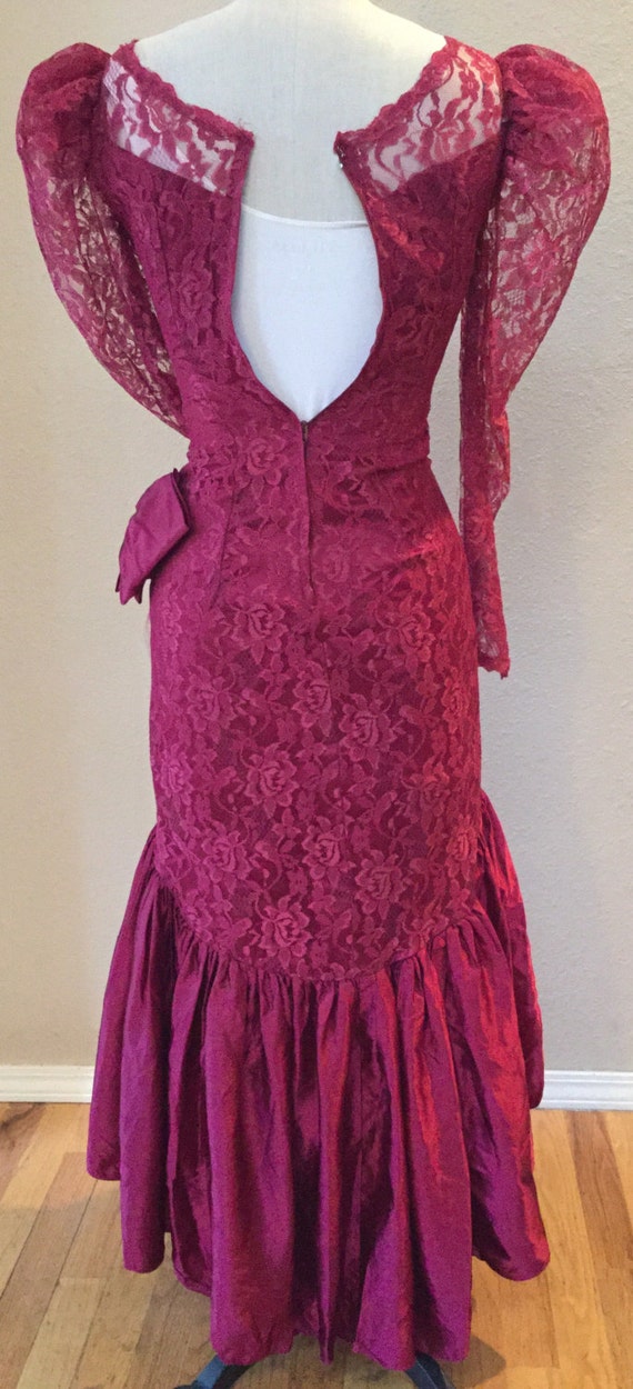 Burgundy Lace Cokctail Dress, Prom Dress, Formal … - image 5
