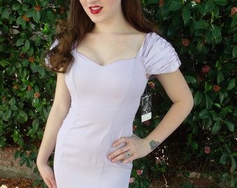 Vintage 80's Fitted Pale Lavender Dress. NWT Cocktail Dress