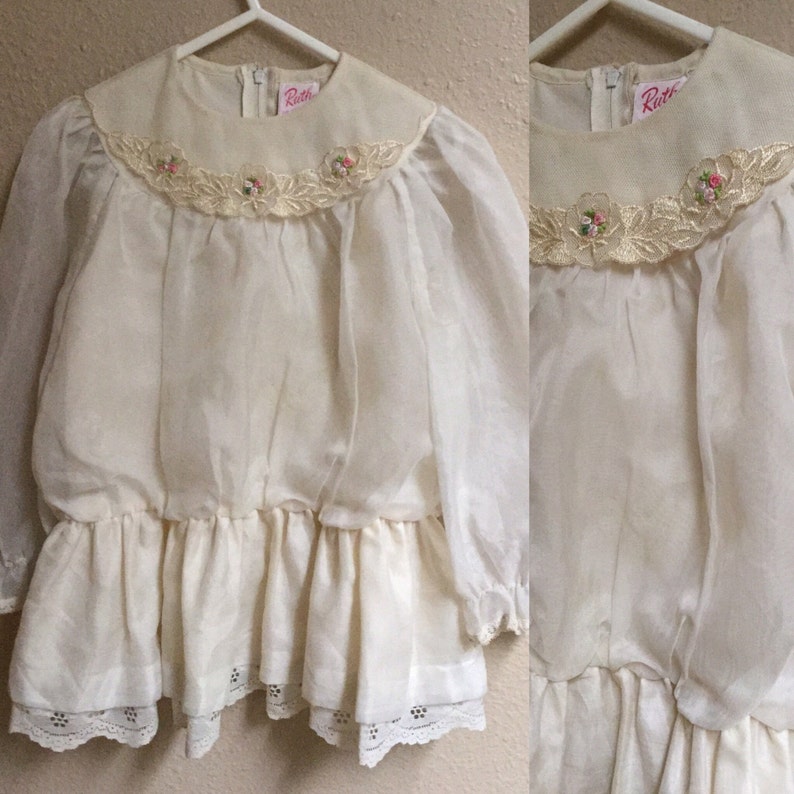 Vintage Children's Blouse Dress Shirt Boho Cream - Etsy