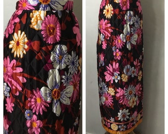 Vintage 60’s Floral Maxi Skirt XS/S Lounge / Pool Skirt