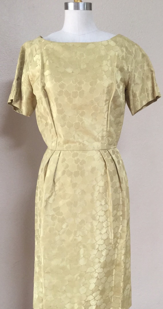 Vintage Gold Cocktail dress. 50's pin up dress. W… - image 2