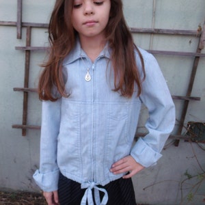 Children&#39;s Vintage Denim Zip Up Jacket . Size 6, Kids Vintage