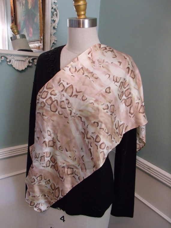 Vintage 60's Silk Scarf. 50's 60's Designer Silk S