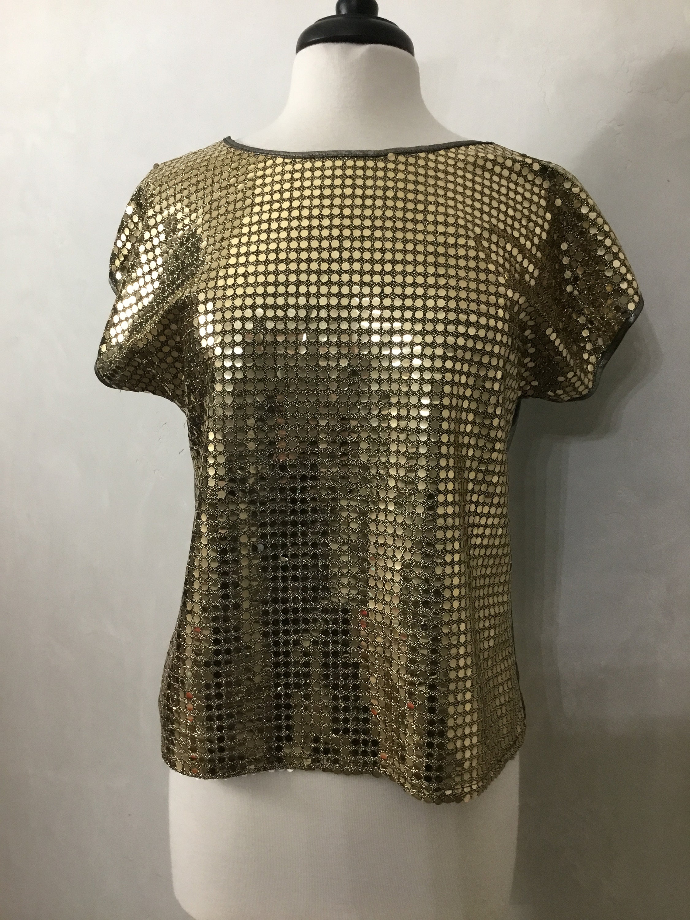 Vintage 80s Gold Sequin a Shirt. Disco Top. 70s Costume - Etsy UK