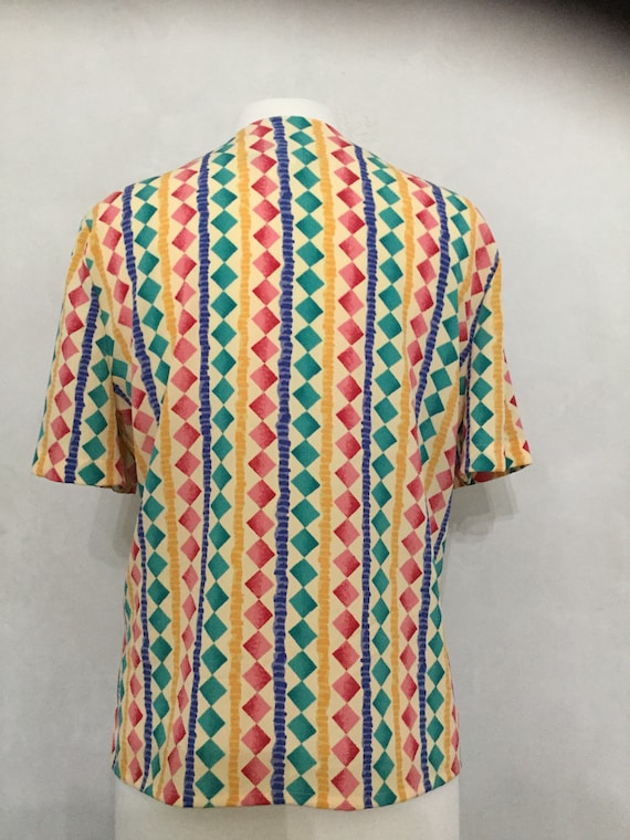 Vintage 80’s Multi Colored Blouse New Wave. - image 5