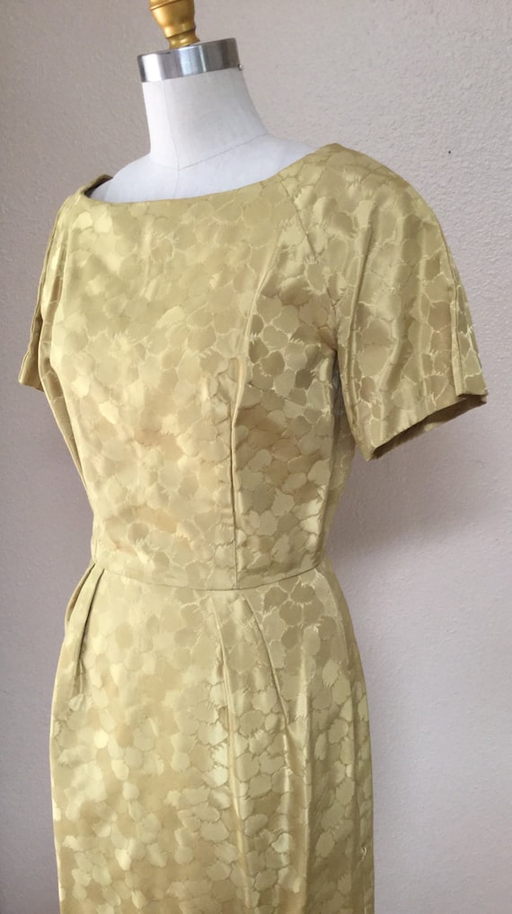 Vintage Gold Cocktail dress. 50's pin up dress. W… - image 3