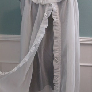 Vintage 60&#39;s White Ruffle Sheer Chiffon Nightie Bride&#39;s Nighty Wedding Nighty