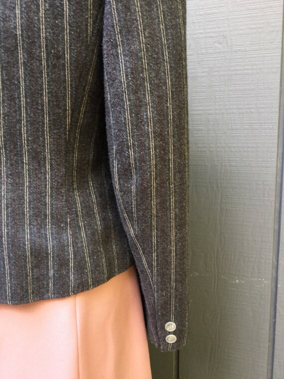 Vintage grey wool Blazer. 80's Secretary Blazer. … - image 4