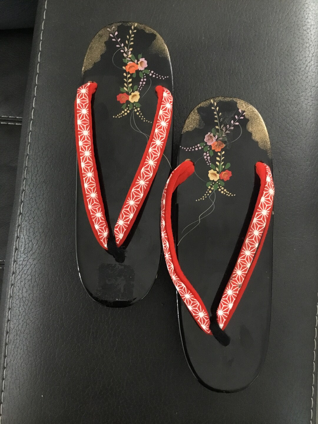 Vintage Japanese Shoes Geisha Girl Costume geta Shoes Size 55 1/2