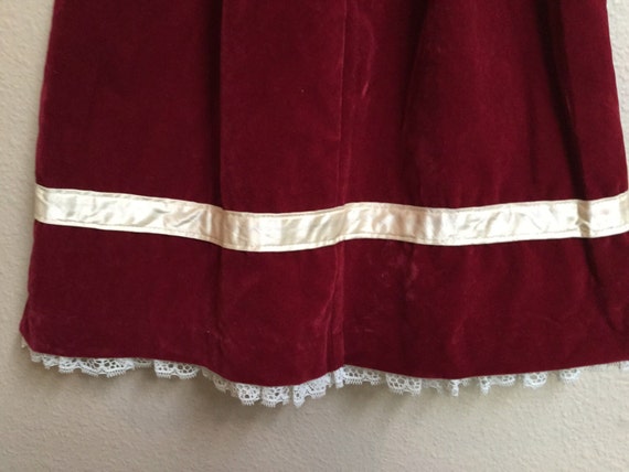 Vintage Children's Velvet Dress, Red Velvet Littl… - image 5