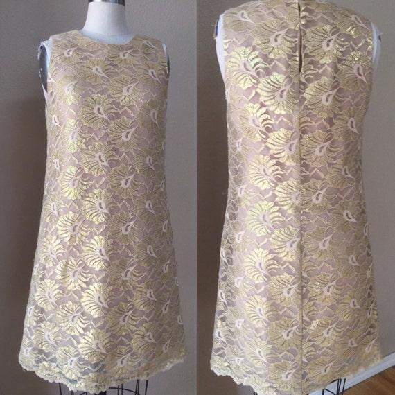 gold lace cocktail dress