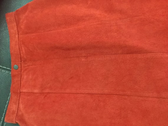 Suede skirt. Vintage Skirt Size 3. Burnt Orange - image 7