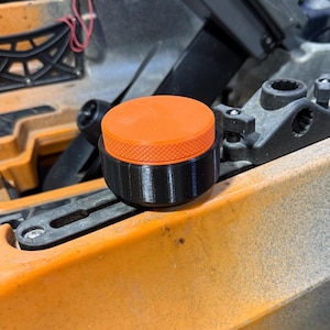 Kayak Fishing Bait Container and Track-Mounted Holder - Locks in place for one-handed operation!