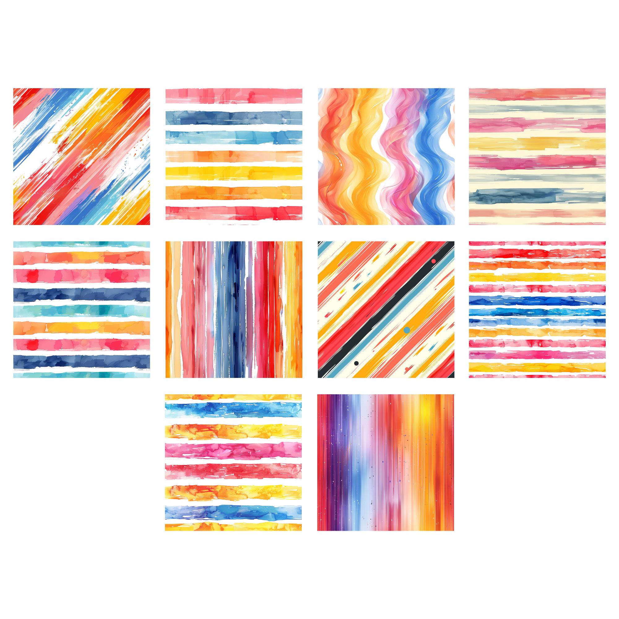 Pastel Line Design Pastel Lines Digital Pattern Paper for Crafting and Design Projects. 12 ...