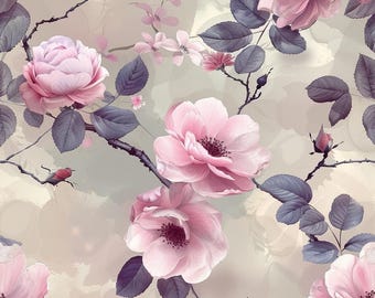 Papier à motif numérique fleurs aquarelle pour projets de création et de conception. 12 po x 12 po 300 ppp