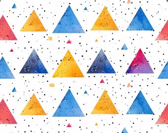 Papier à motif numérique triangles pastel pour projets de création et de conception. 12 po x 12 po 300 ppp