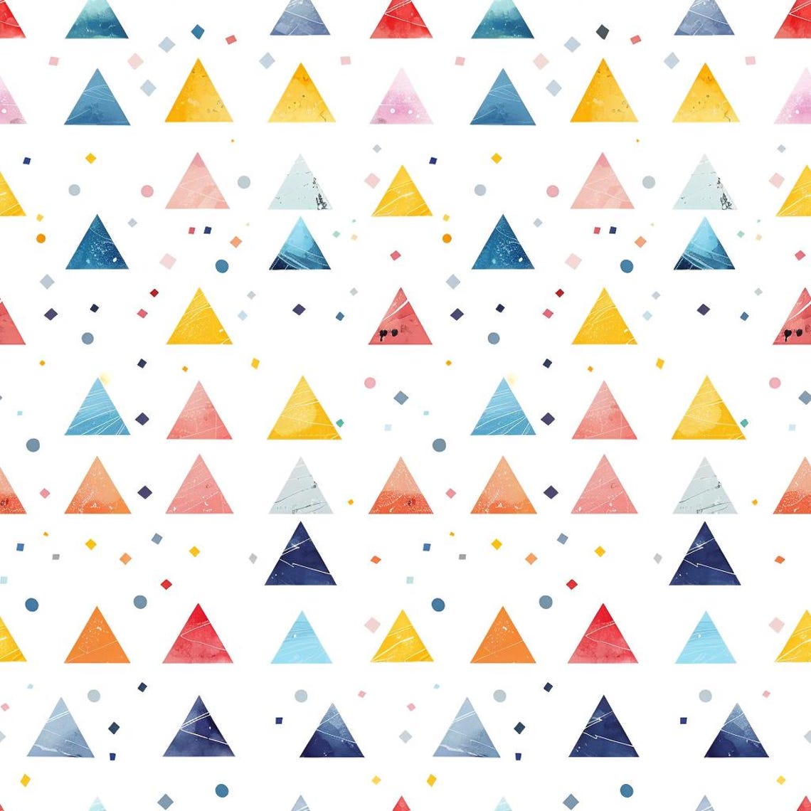 Paper Triangle Pattern Pastel Triangles Digital Pattern Paper for Crafting and Design Projects ...
