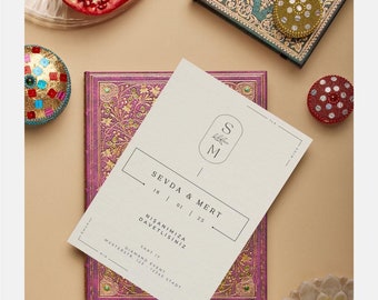 Einladung Hochzeit & Verlobung - Digitaler Download - Dügün Nisan Davetiyesi - Davetiye - Digital - Personalisierbar