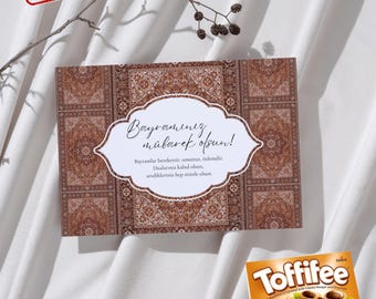 EID Banderole Toffifee - Bayram - Duits, Turks & Engels - Wikkelband